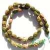 16 inch strand of 10x8mm Faceted Flat Oval Unakite Beads